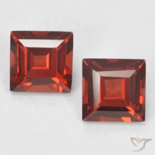 0.9 ct Square Cut Pyrope Garnet, 4.2 x 4.2 mm From Madagascar, Photo A