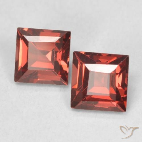 0.94 ctw Red Pyrope Garnet Stones, Natural Pyrope Garnet in Square Facet Shape for Sale