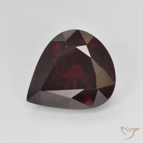 7.7 ct Pear Cut Pyrope Garnet, 13.3 x 11.7 mm From Mozambique, Photo A