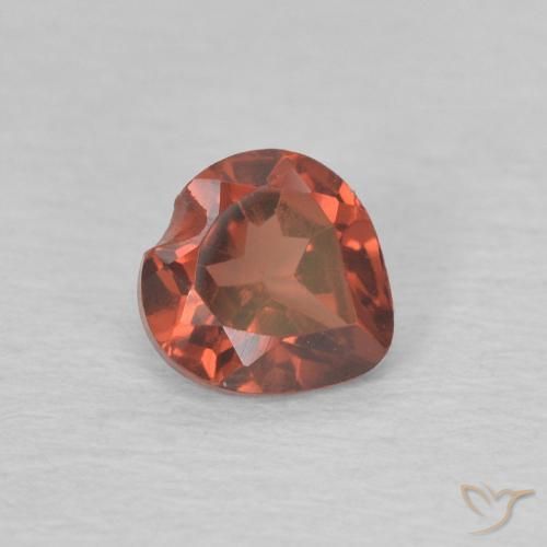 0.58 ct Red Pyrope Garnet Stone, Natural Pyrope Garnet in Heart Facet Shape for Sale