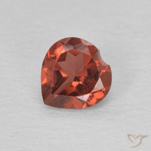 0.60ct Natural Currant Red Pyrope Garnet, Heart, VVS-VS