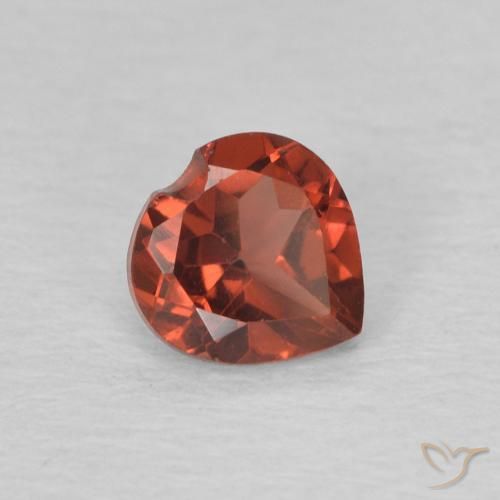 0.60 ct Red Pyrope Garnet Stone, Natural Pyrope Garnet in Heart Facet Shape for Sale