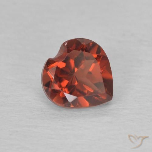 0.65 ct Red Pyrope Garnet Stone, Natural Pyrope Garnet in Heart Facet Shape for Sale