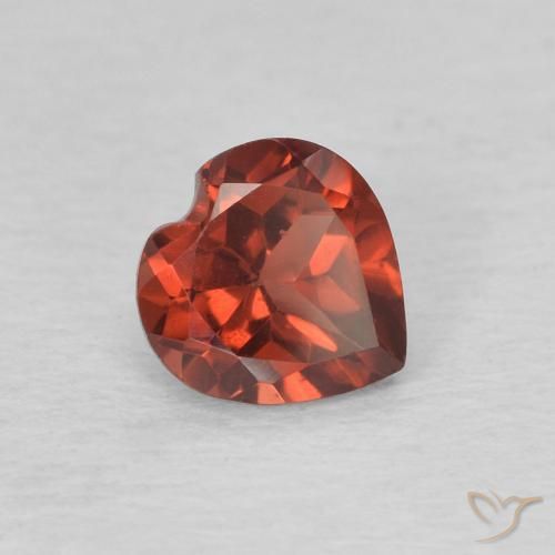 0.62 ct Red Pyrope Garnet Stone, Natural Pyrope Garnet in Heart Facet Shape for Sale