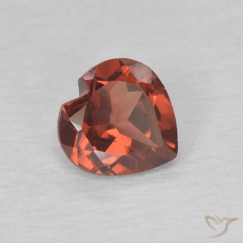 0.60 ct Red Pyrope Garnet Stone, Natural Pyrope Garnet in Heart Facet Shape for Sale