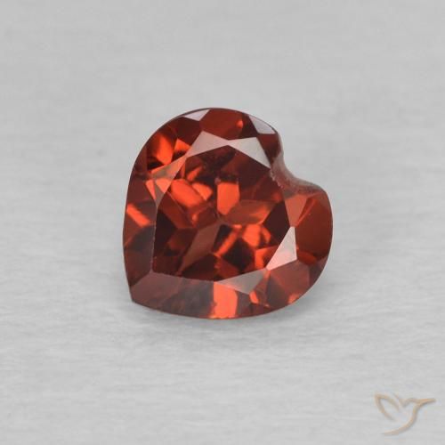 0.64ct Natural Bright Red Pyrope Garnet, Heart, VVS-VS