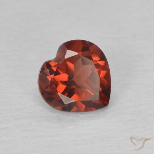 0.64 ct Red Pyrope Garnet Stone, Natural Pyrope Garnet in Heart Facet Shape for Sale