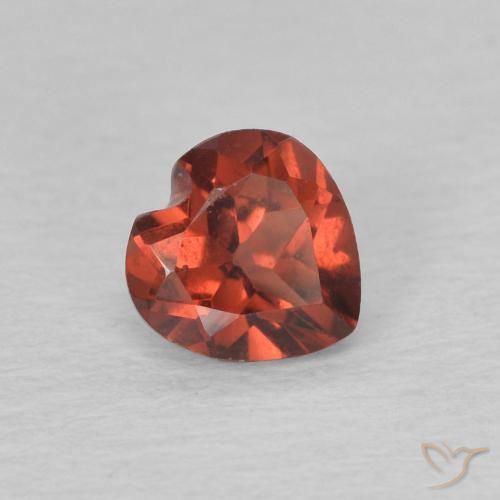 0.59 ct Red Pyrope Garnet Stone, Natural Pyrope Garnet in Heart Facet Shape for Sale