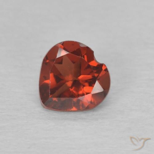 0.58ct Natural Currant Red Pyrope Garnet, Heart, VVS-VS
