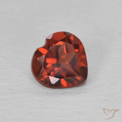 0.58 ct Red Pyrope Garnet Stone, Natural Pyrope Garnet in Heart Facet Shape for Sale