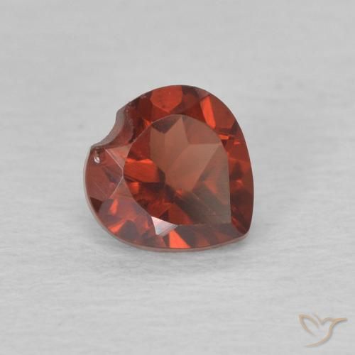 0.65 ct Red Pyrope Garnet Stone, Natural Pyrope Garnet in Heart Facet Shape for Sale