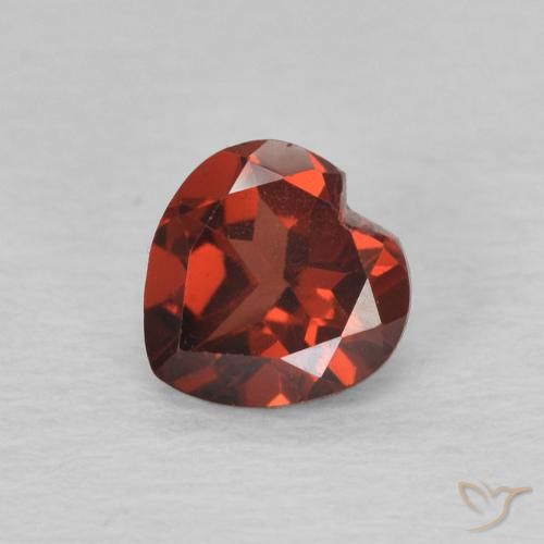 0.69ct Natural Currant Red Pyrope Garnet, Heart, VVS-VS