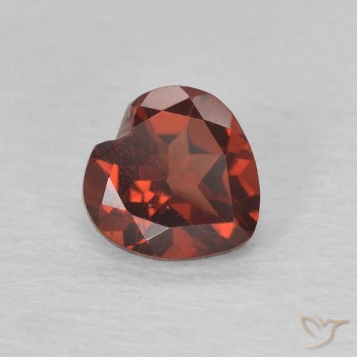 0.69 ct Red Pyrope Garnet Stone, Natural Pyrope Garnet in Heart Facet Shape for Sale