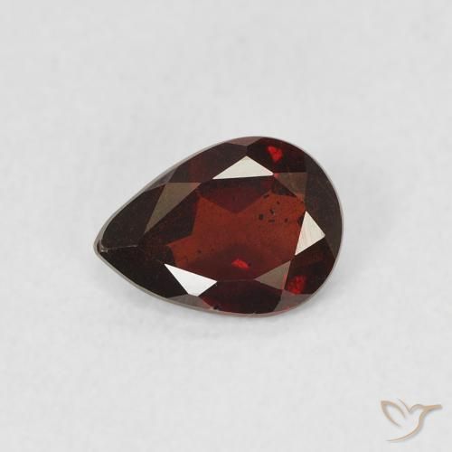 0.65ct Natural Deep Red Pyrope Garnet, Pear Shape, VS