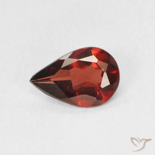 0.68ct Natural Deep Blood Red Pyrope Garnet, Pear Shape, VS