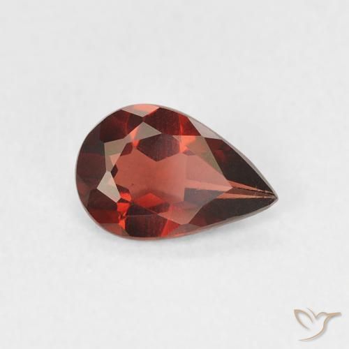 0.68 ct Red Pyrope Garnet Stone, Natural Pyrope Garnet in Pear Facet Shape for Sale
