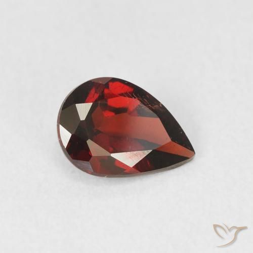0.77 ct Red Pyrope Garnet Stone, Natural Pyrope Garnet in Pear Facet Shape for Sale