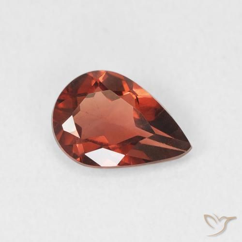 0.71 ct Red Pyrope Garnet Stone, Natural Pyrope Garnet in Pear Facet Shape for Sale