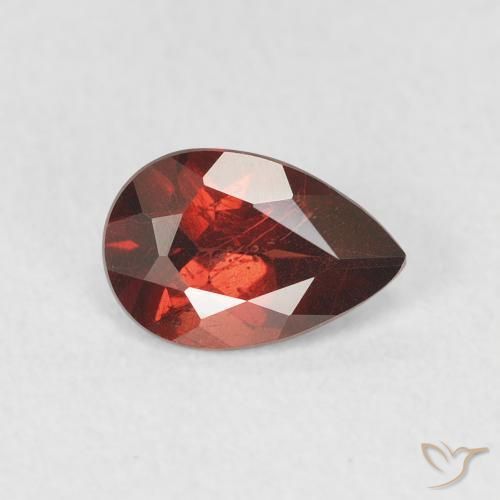 0.80 ct Red Pyrope Garnet Stone, Natural Pyrope Garnet in Pear Facet Shape for Sale