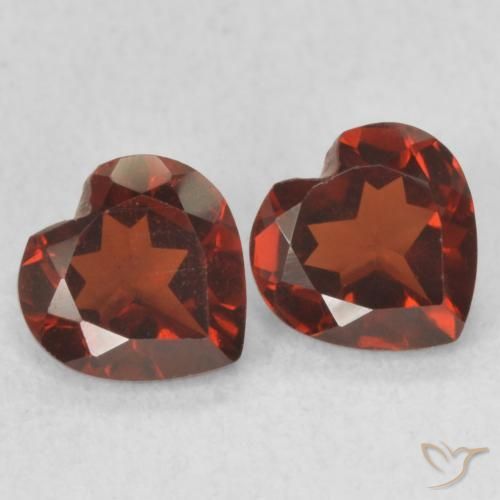 1.15 ctw Red Pyrope Garnet Stones, Natural Pyrope Garnet in Heart Facet Shape for Sale