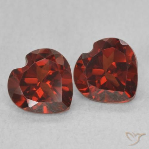 1.12 ctw Red Pyrope Garnet Stones, Natural Pyrope Garnet in Heart Facet Shape for Sale