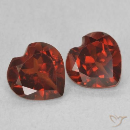 1.07 ctw Red Pyrope Garnet Stones, Natural Pyrope Garnet in Heart Facet Shape for Sale