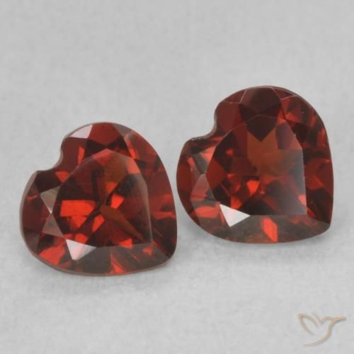 1.08 ctw Red Pyrope Garnet Stones, Natural Pyrope Garnet in Heart Facet Shape for Sale