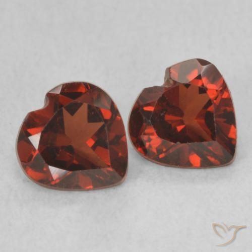 1.07 ctw Red Pyrope Garnet Stones, Natural Pyrope Garnet in Heart Facet Shape for Sale