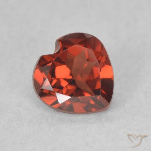 0.60 ct Red Pyrope Garnet Stone, Natural Pyrope Garnet in Heart Facet Shape for Sale