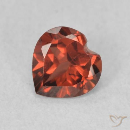 0.59ct Natural Deep Red Pyrope Garnet, Heart, VVS