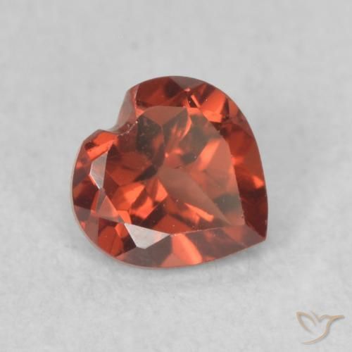 0.59 ct Red Pyrope Garnet Stone, Natural Pyrope Garnet in Heart Facet Shape for Sale