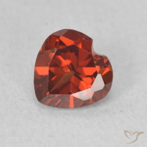 0.62ct Natural Deep Red Pyrope Garnet, Heart, VVS