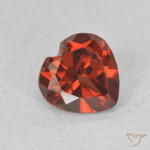 0.62 ct Red Pyrope Garnet Stone, Natural Pyrope Garnet in Heart Facet Shape for Sale