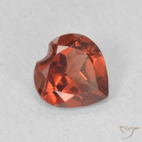 0.57 ct Red Pyrope Garnet Stone, Natural Pyrope Garnet in Heart Facet Shape for Sale