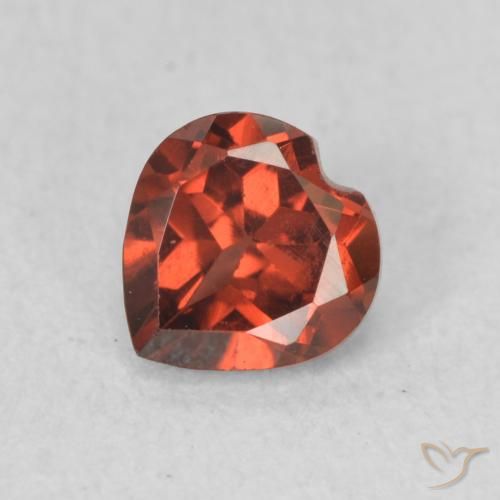 0.66ct Natural Scarlet Red Pyrope Garnet, Heart, VVS