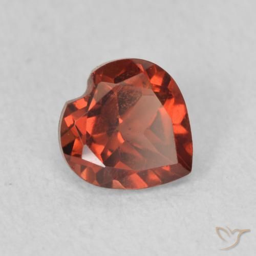 0.66 ct Red Pyrope Garnet Stone, Natural Pyrope Garnet in Heart Facet Shape for Sale