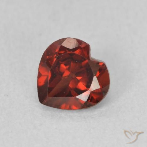 0.66ct Natural Deep Red Pyrope Garnet, Heart, VVS