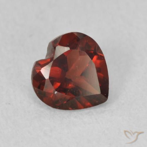 0.66 ct Red Pyrope Garnet Stone, Natural Pyrope Garnet in Heart Facet Shape for Sale