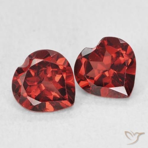 1.30 ctw Red Pyrope Garnet Stones, Natural Pyrope Garnet in Heart Facet Shape for Sale