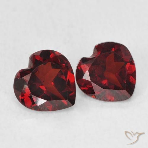 1.07 ctw Red Pyrope Garnet Stones, Natural Pyrope Garnet in Heart Facet Shape for Sale
