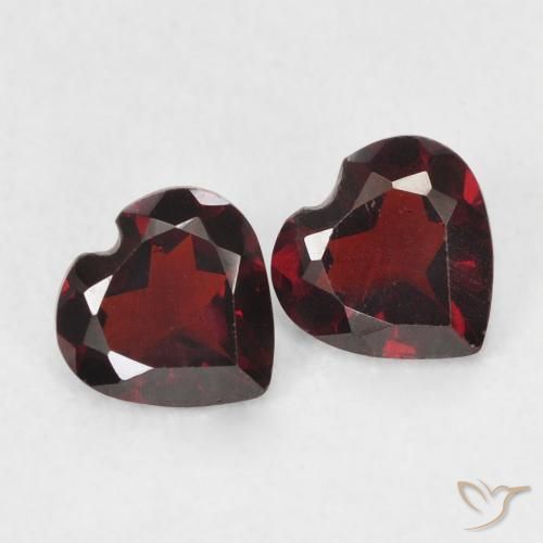 0.97ctw Natural Deep Blood Red Pyrope Garnet, Heart, VS