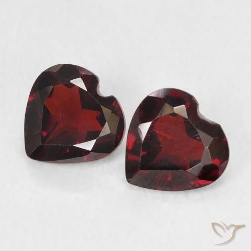 0.97 ctw Red Pyrope Garnet Stones, Natural Pyrope Garnet in Heart Facet Shape for Sale