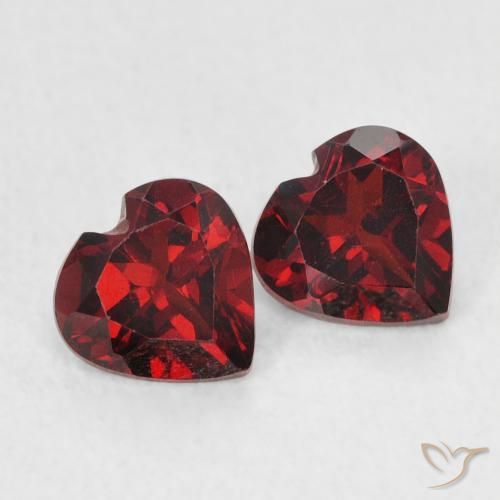 1.08 ctw Red Pyrope Garnet Stones, Natural Pyrope Garnet in Heart Facet Shape for Sale