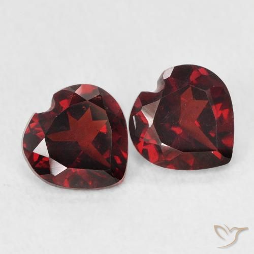 1.15 ctw Red Pyrope Garnet Stones, Natural Pyrope Garnet in Heart Facet Shape for Sale
