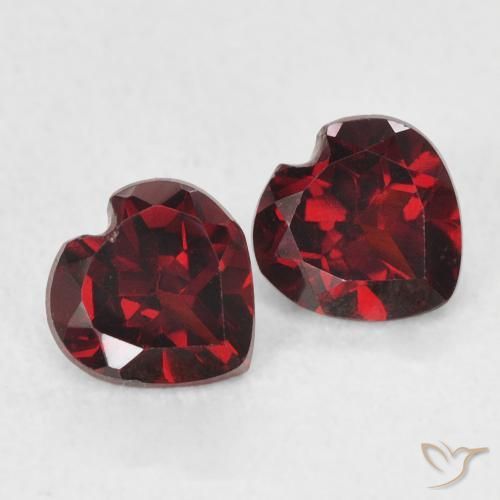 1.18 ctw Red Pyrope Garnet Stones, Natural Pyrope Garnet in Heart Facet Shape for Sale