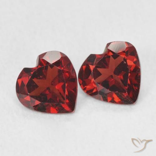 1.00 ctw Red Pyrope Garnet Stones, Natural Pyrope Garnet in Heart Facet Shape for Sale