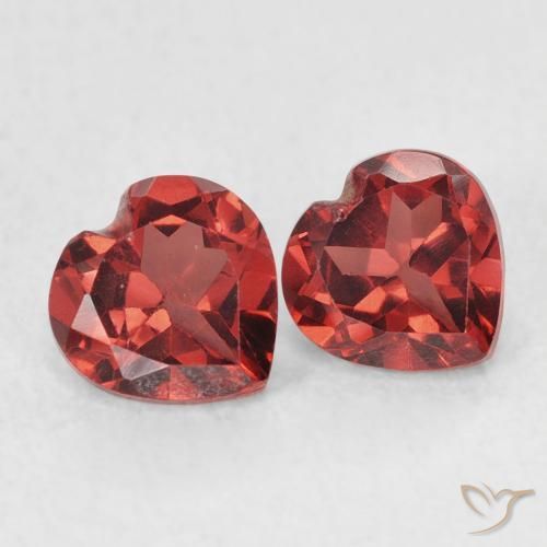 1.23 ctw Red Pyrope Garnet Stones, Natural Pyrope Garnet in Heart Facet Shape for Sale