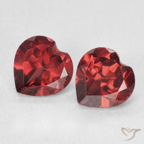 1.30ctw Natural Deep Scarlet Red Pyrope Garnet, Heart, VS