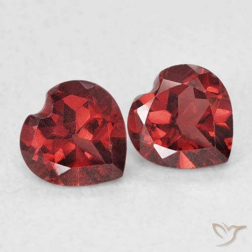 1.30 ctw Red Pyrope Garnet Stones, Natural Pyrope Garnet in Heart Facet Shape for Sale