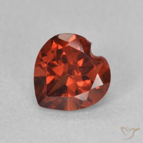0.57ct Natural Bright Red Pyrope Garnet, Heart, VVS-VS